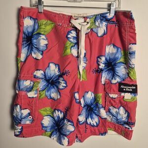 Abercrombie Fitch Floral Beach Cargo Summer Vacation Swim Trunks XLl Board...